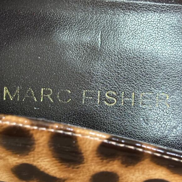 MARC FISHER Brown Gold Animal Print Loafers Women’s 8.5M - Picture 5 of 9
